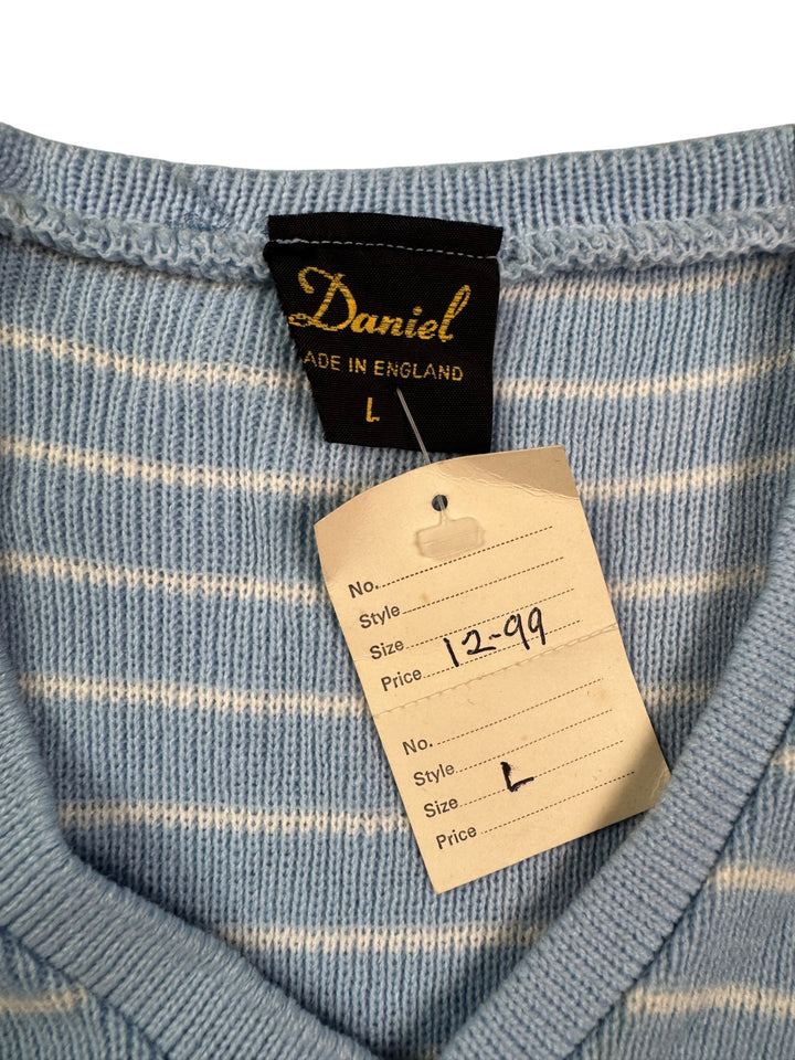 Daniel Striped V-Neck Sweater - M