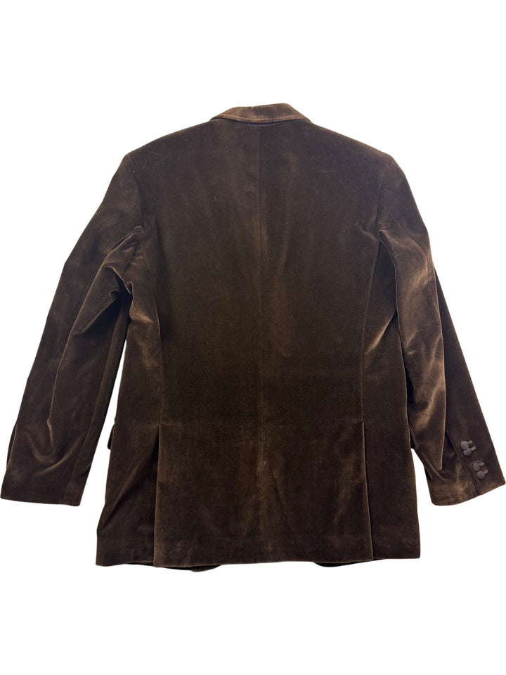 Brown Velvet Suit Jacket - 40R - Think Vintage