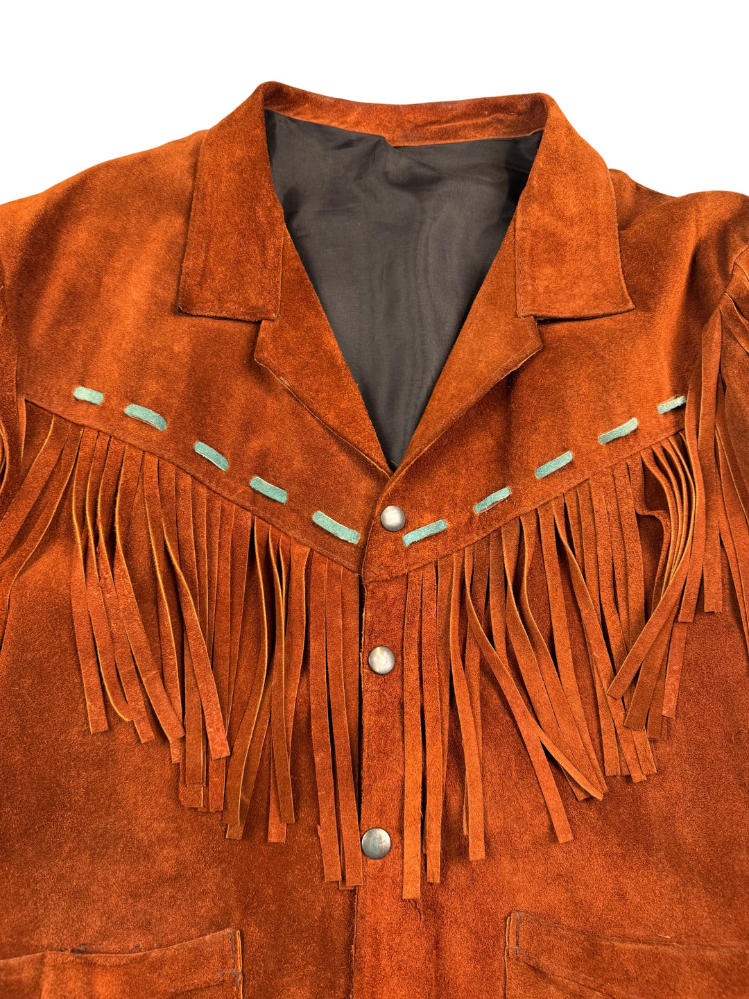 70s Brown Suede Fringe Jacket - L
