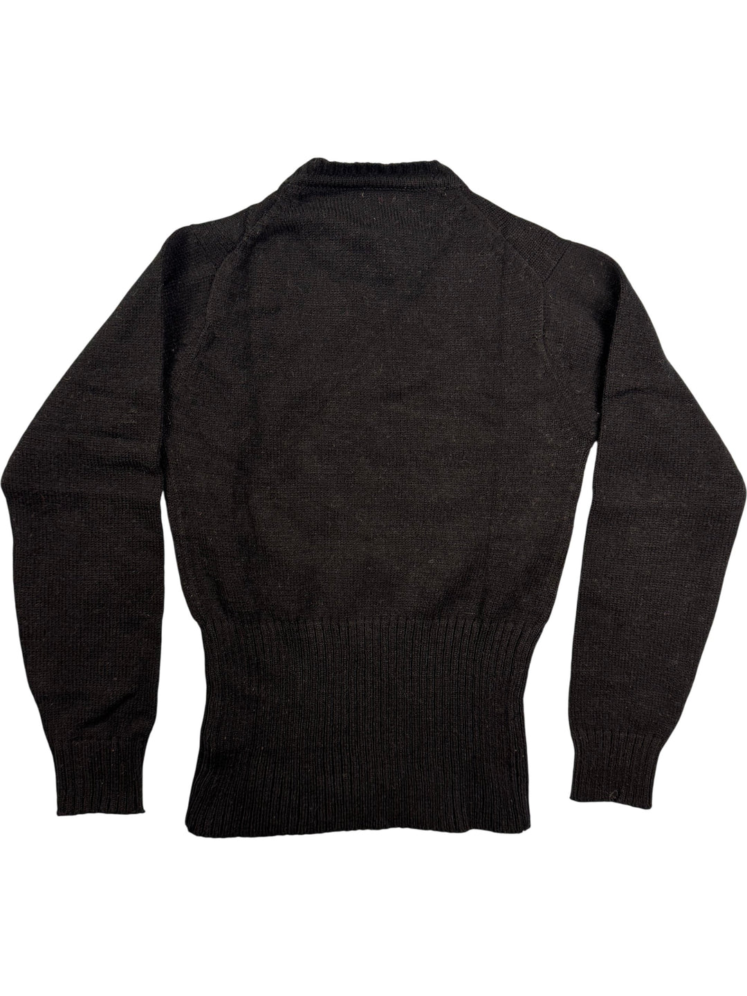 Benjamin Black Wool Sweater with Red Pattern - XS