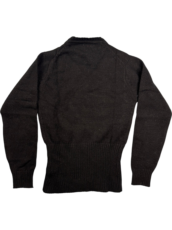 Benjamin Black Wool Sweater with Red Pattern - XS