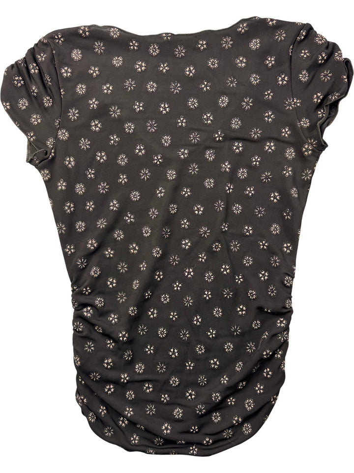 Emporio Armani Short Sleeve Black Printed Blouse - S