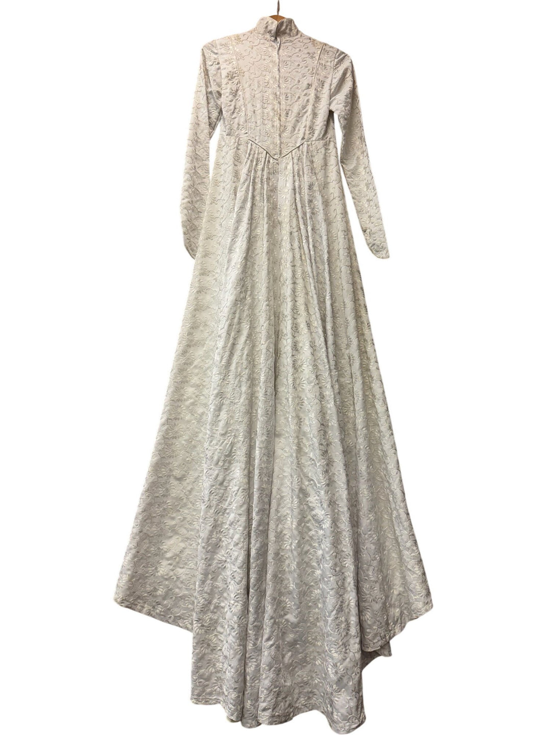 1960s Ivory Floral Embroidered Wedding Dress