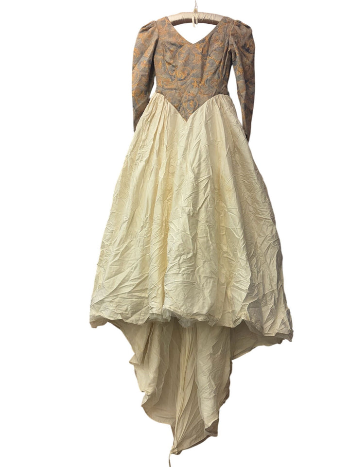 Vintage Floral Brocade Wedding Dress