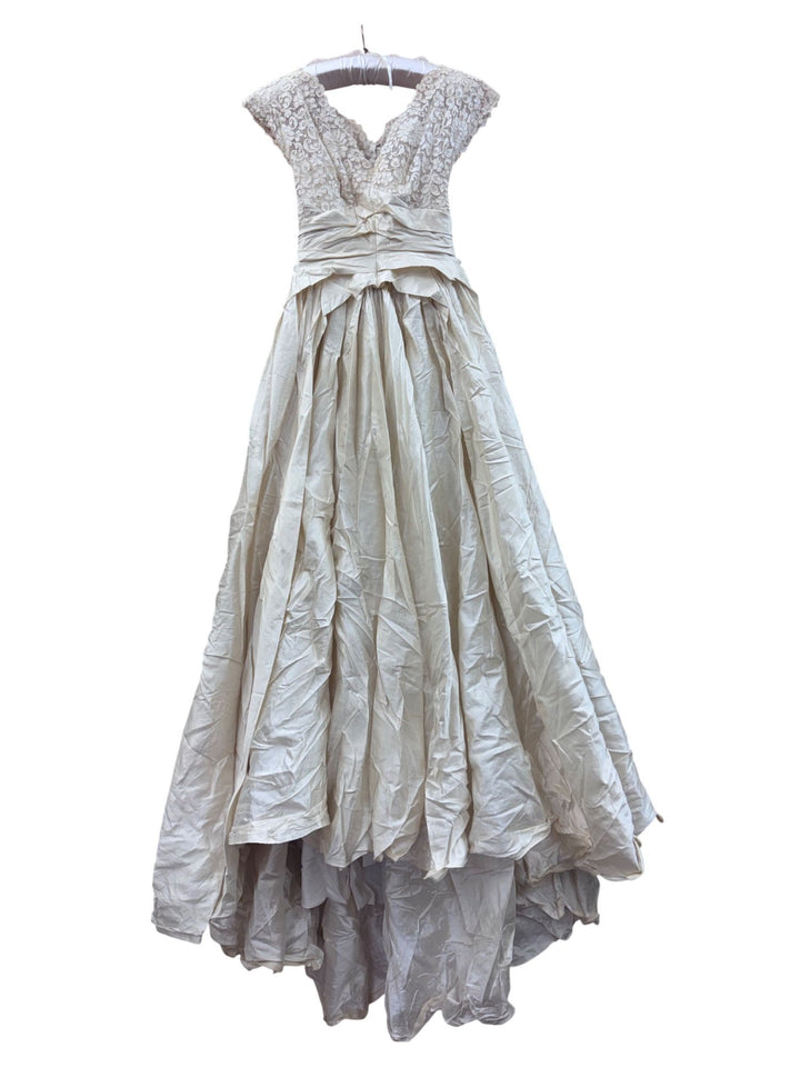 1950s Lace and Silk Wedding Dress