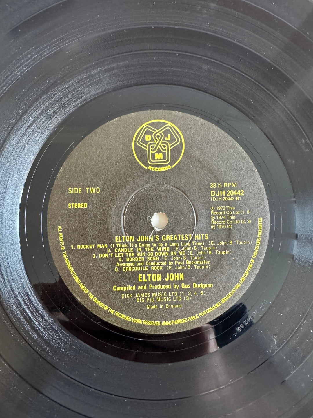Elton John Greatest Hits Vinyl - Good