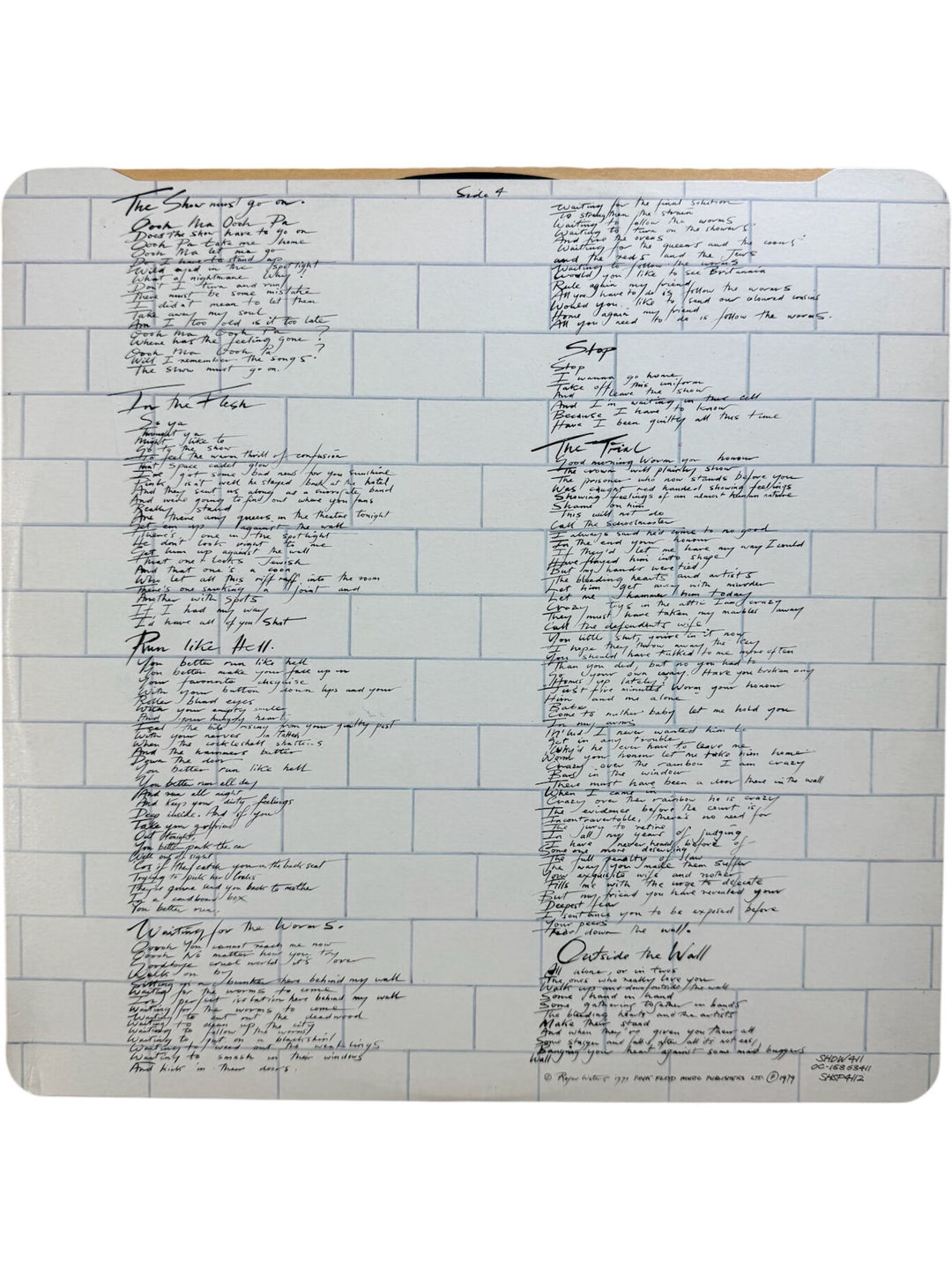 Pink Floyd The Wall Vinyl Record - Good