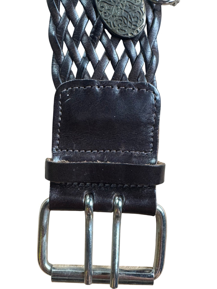 Orca Black Braided Leather Belt - W34-40