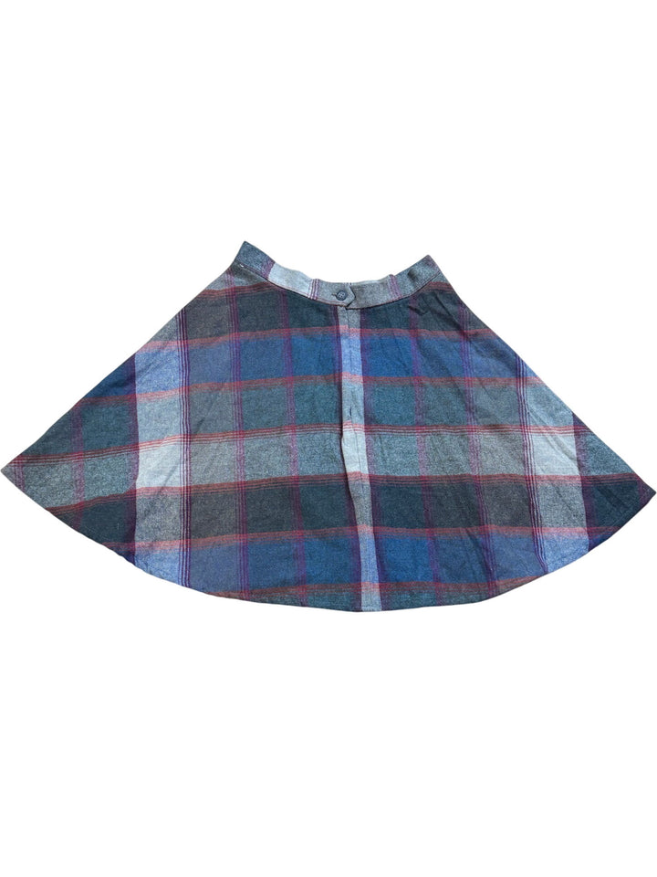 Plaid A-Line Midi Skirt