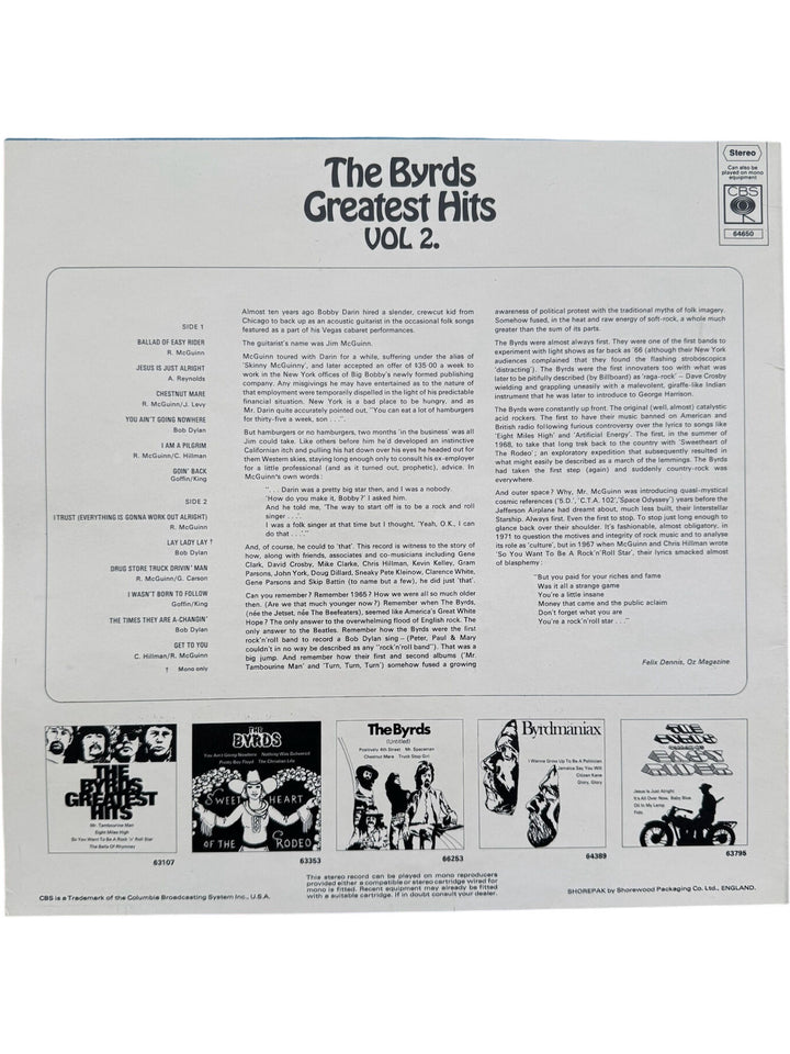 The Byrds Greatest Hits Vol. 2 LP - Very Good