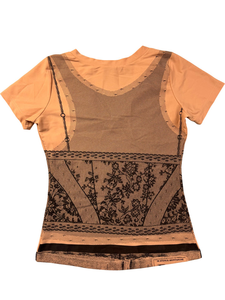 Christian Dior Beige Lace Patterned Top - XS/S