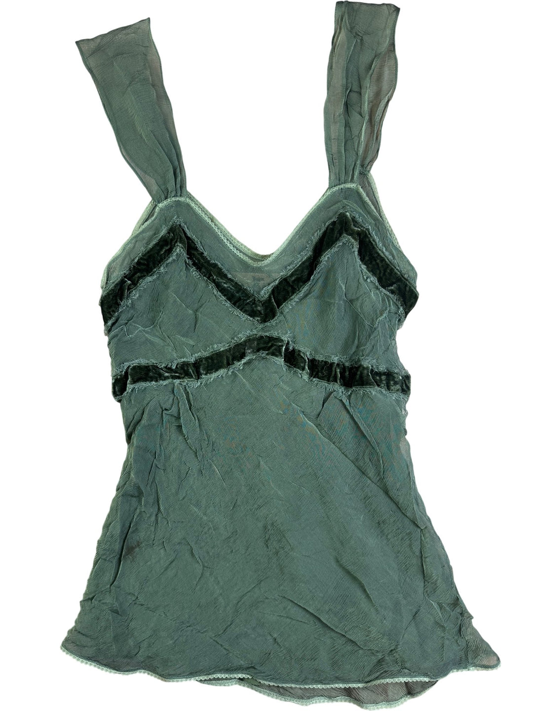 John Galliano Sheer Green Camisole - XS