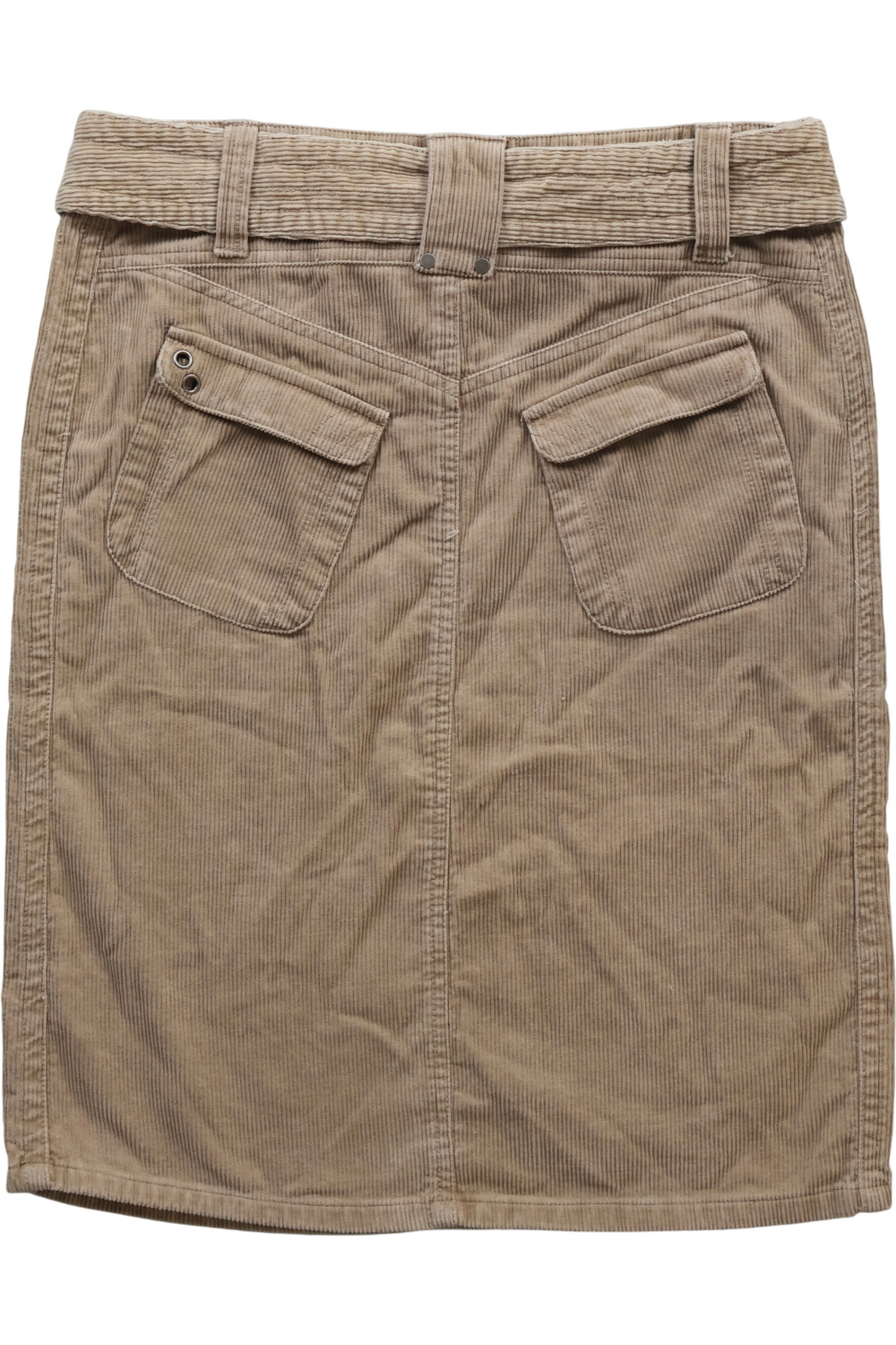 Corduroy Stud Belt Cargo Skirt - Think Vintage