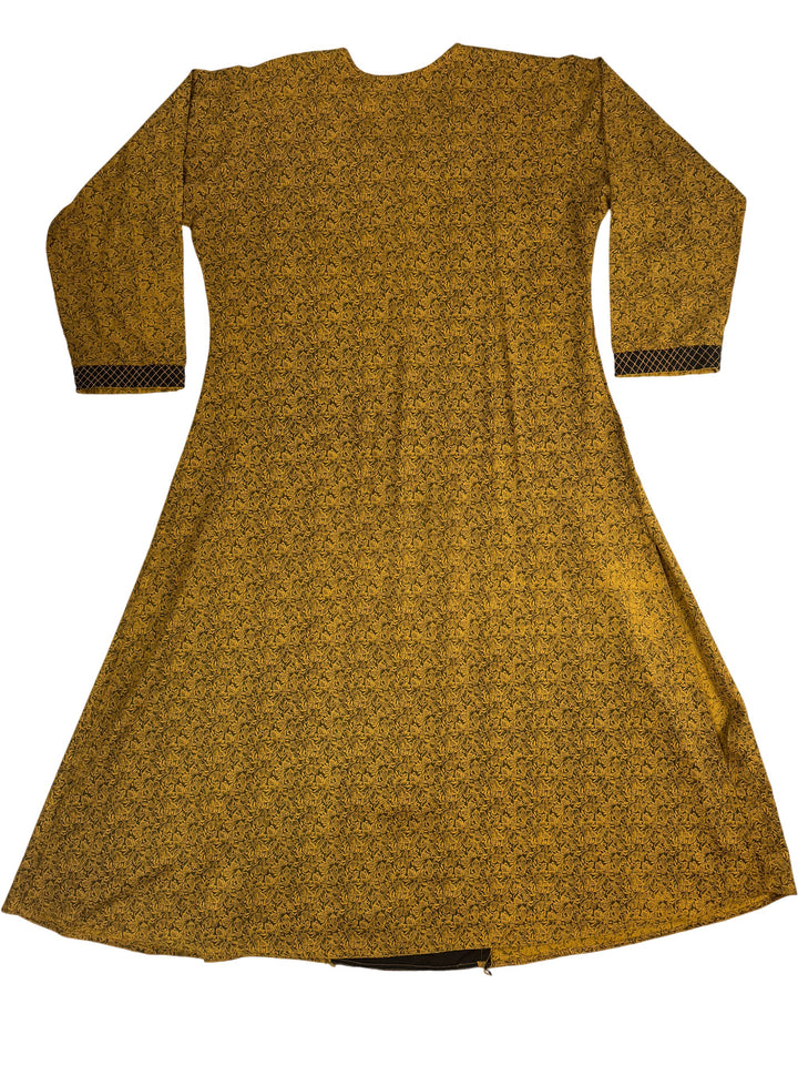 Vintage Green Indian Cotton Embroidered Dress - M - Think Vintage