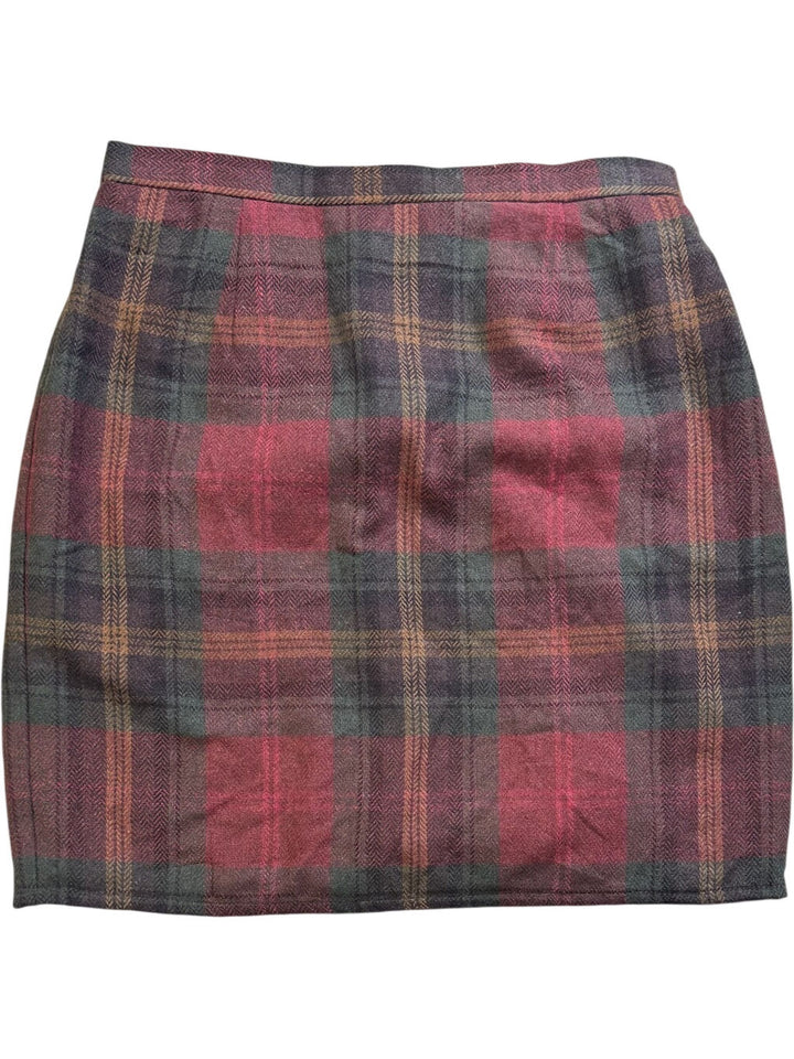 Plaid Wool Skirt