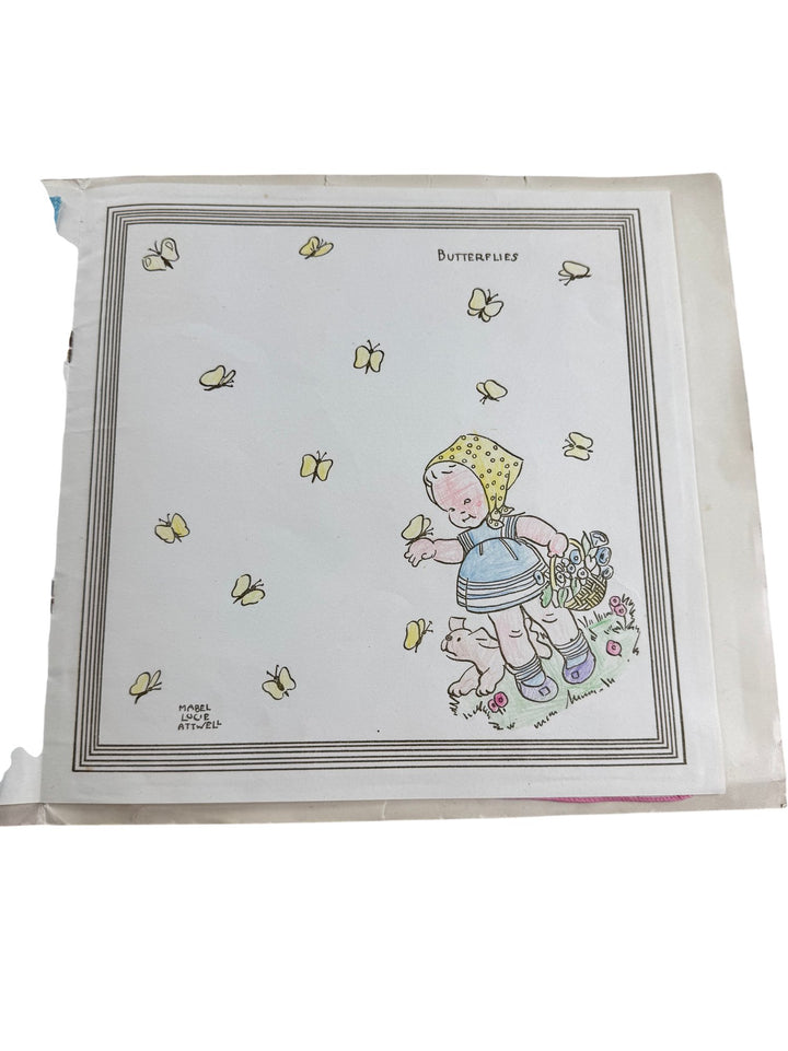 The Lucie Attwell Hanky Painting Book Vintage Collectable