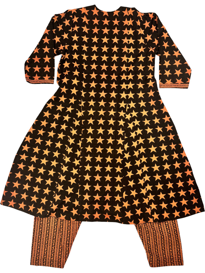 Star Pattern Indian Cotton Suit - M - Think Vintage