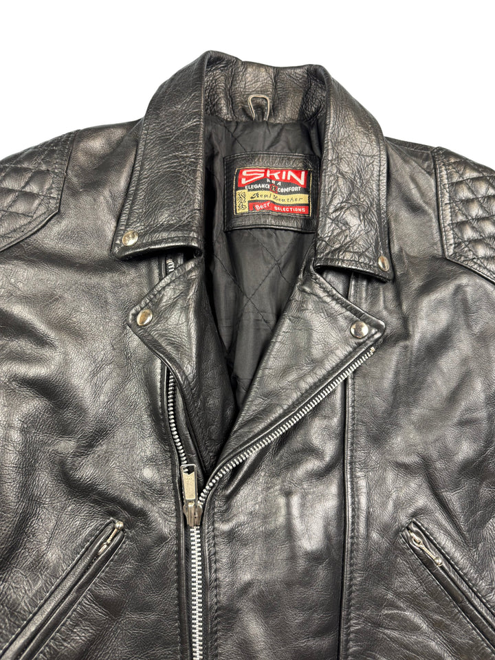 Skin Leather Motorcycle Jacket - L