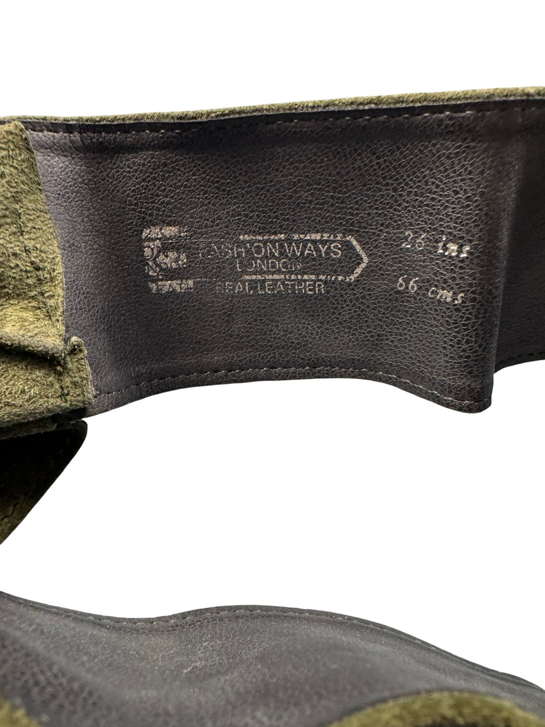 Fashionways Real Leather Belt with Gold Buckle