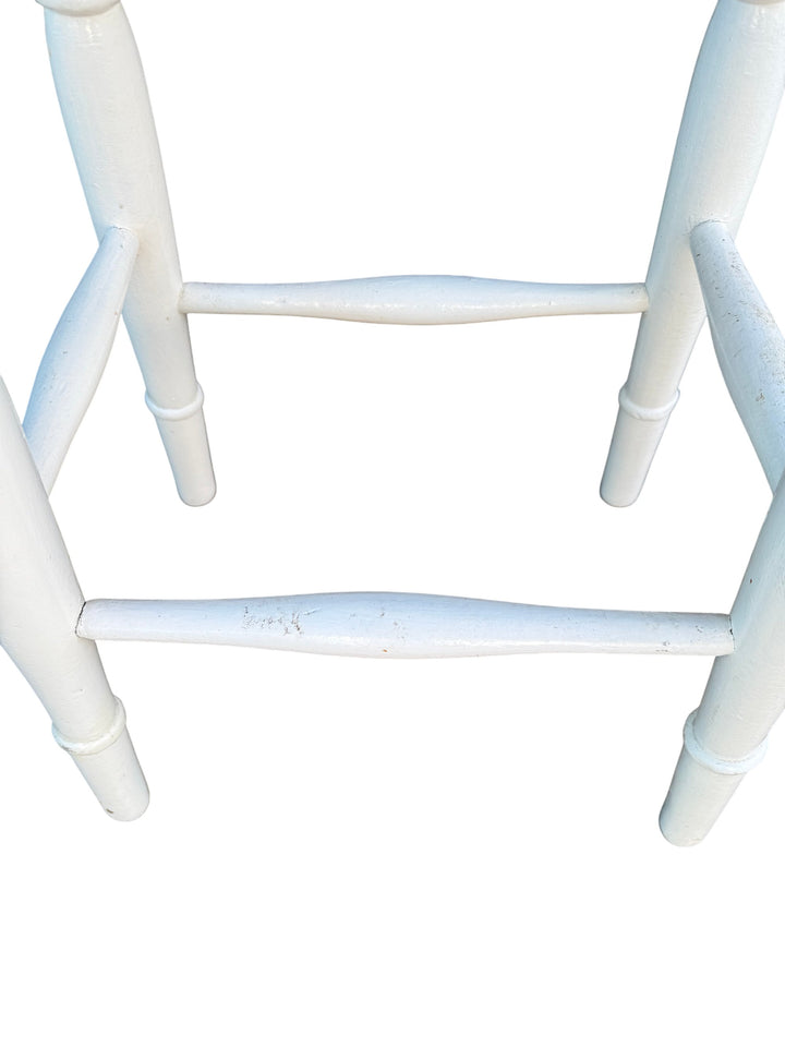 White Mosaic Seat Folding Stool - Think Vintage