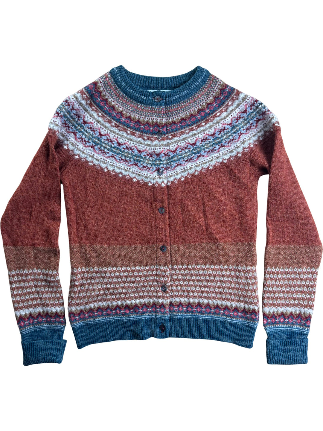 Eribe Angora Wool Fair Isle Cardigan - S