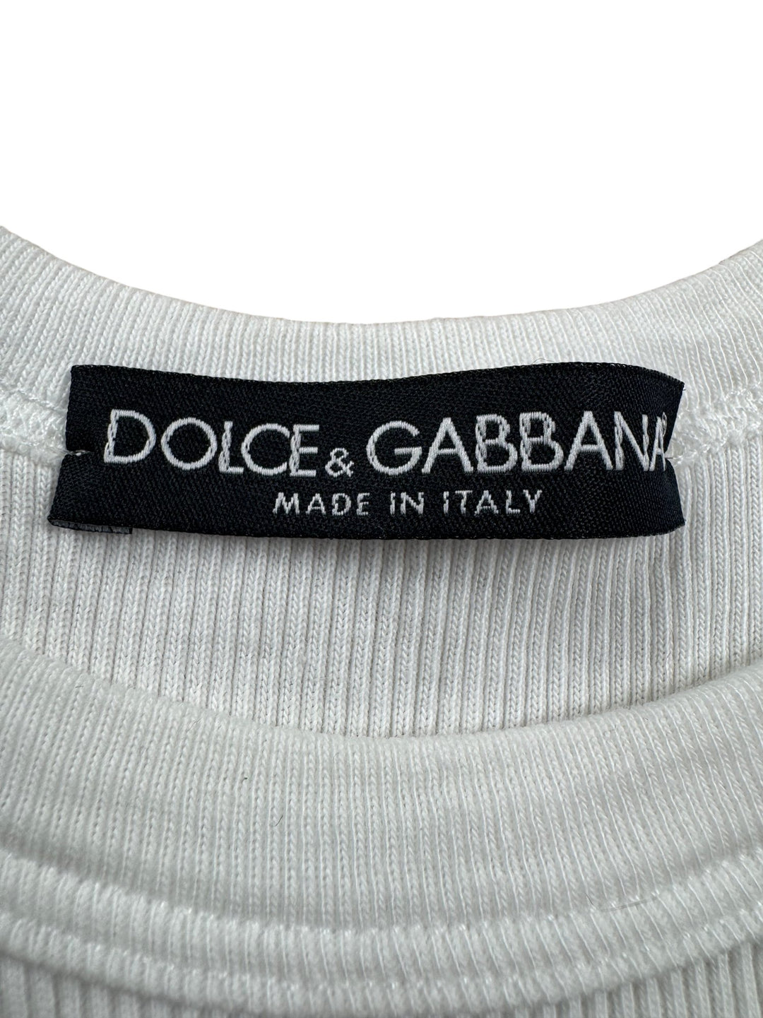 Dolce & Gabbana White Ribbed Tank Top - XS