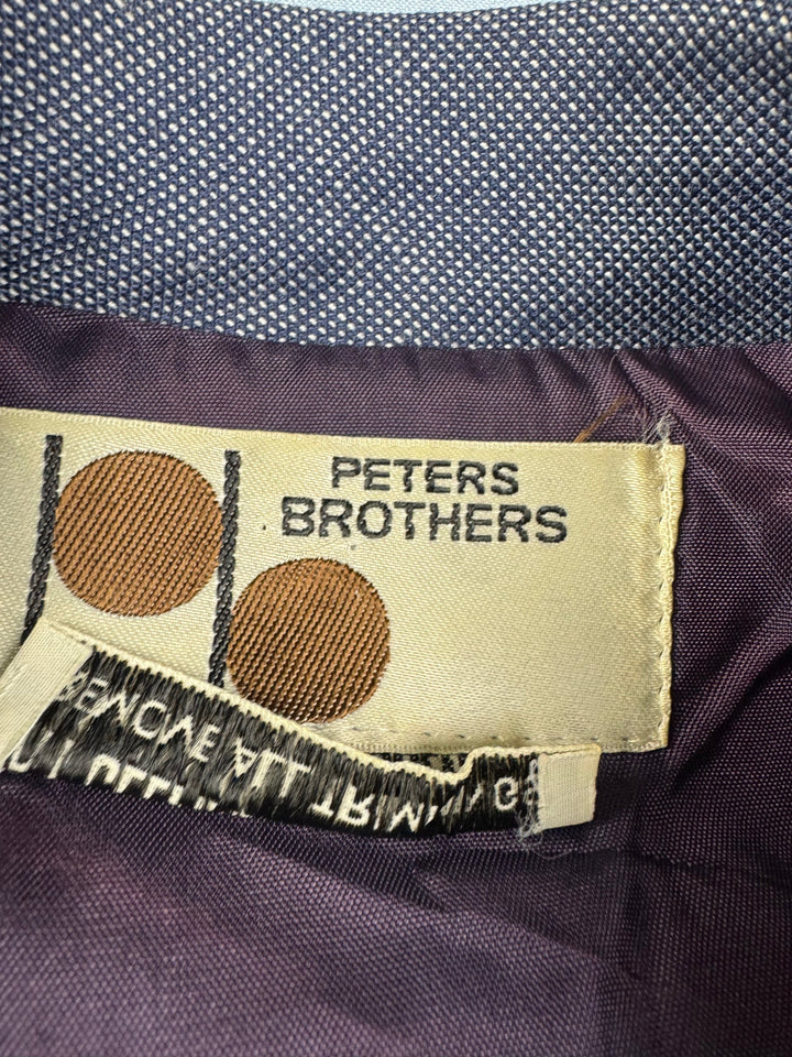 1970s Peters Brothers Blue Suit with Belt - Think Vintage
