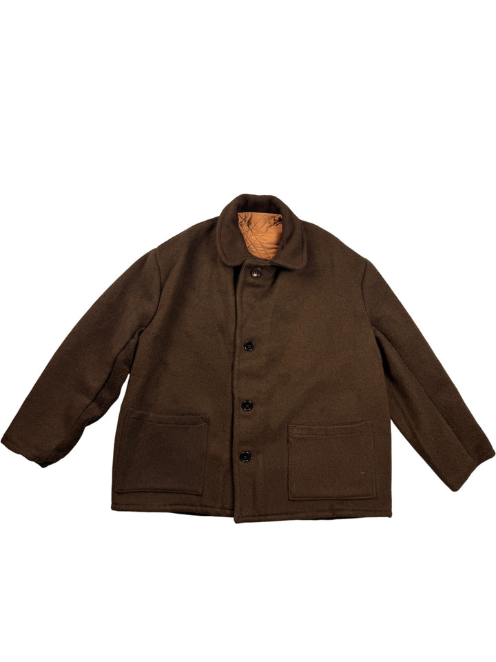 Brown Wool Jacket with Quilted Lining - XL