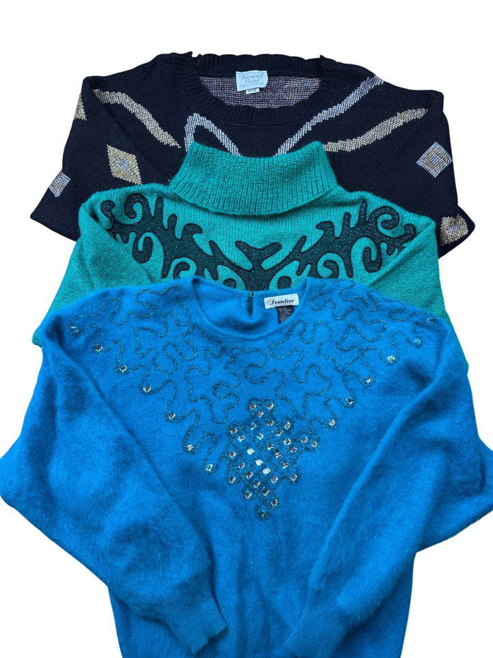 10 Piece Vintage Patterned Knitwear Bundle