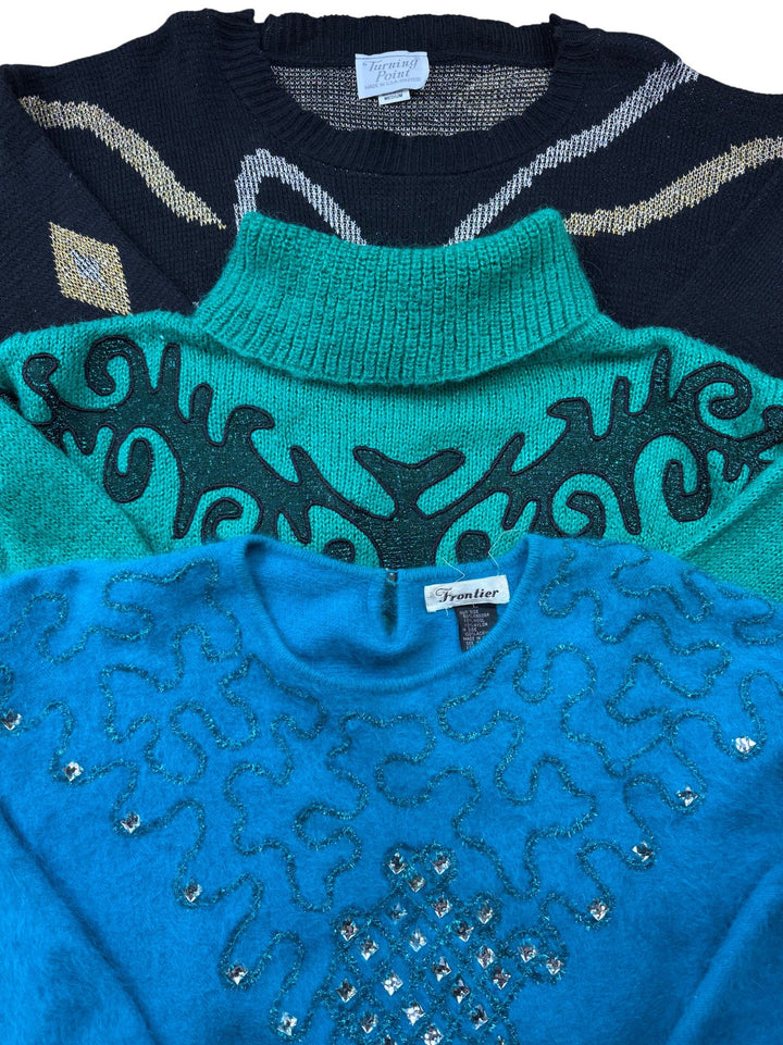 10 Piece Vintage Patterned Knitwear Bundle