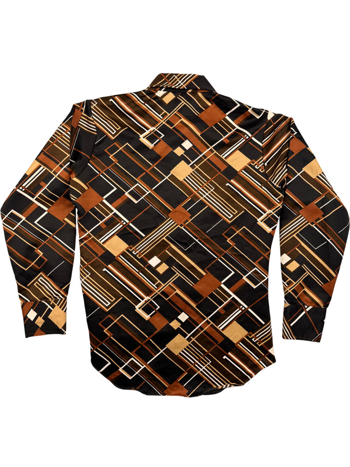 1970s Charisma Townline Geometric Long Sleeved Shirt - M