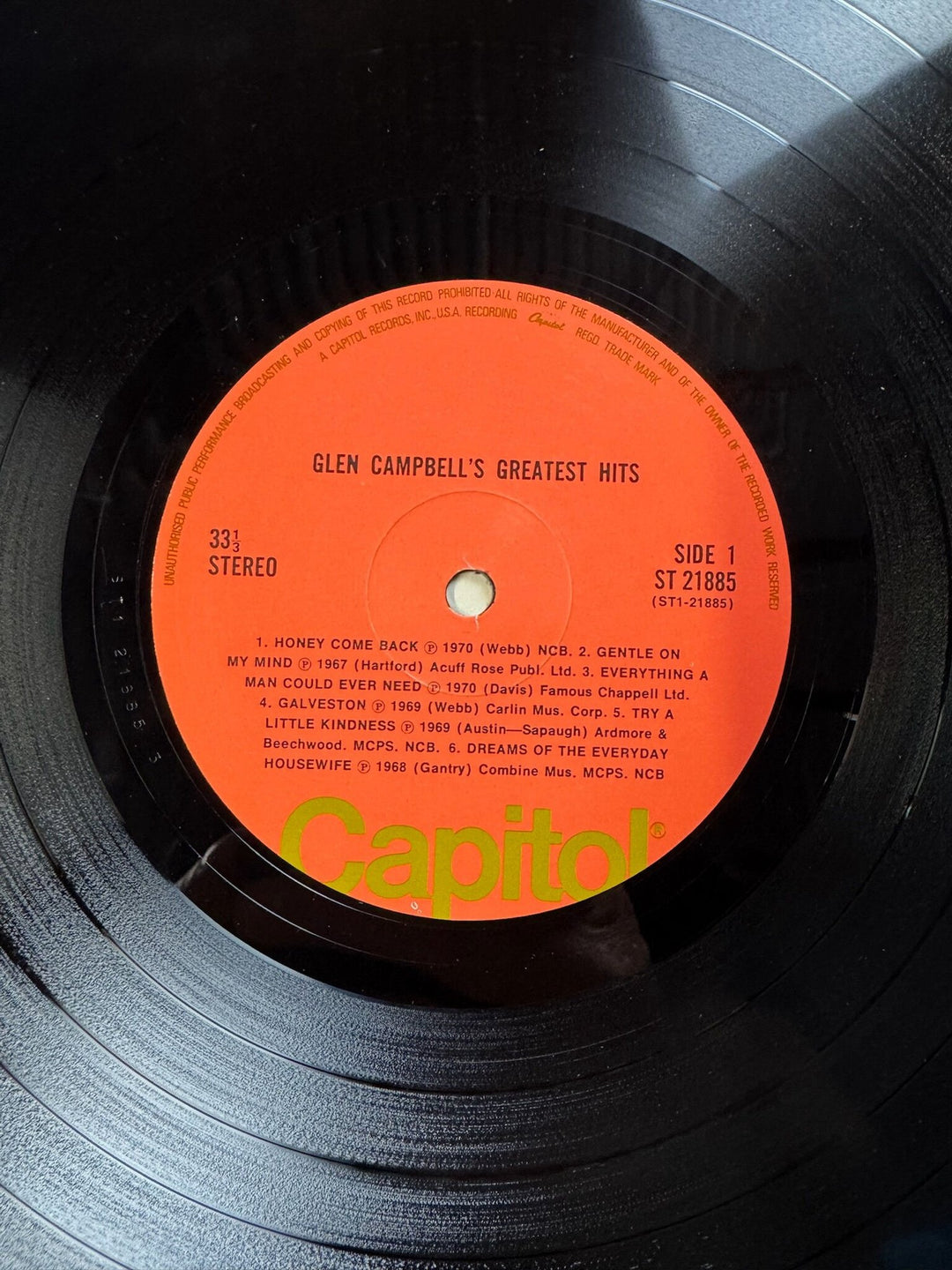 Glen Campbell Greatest Hits Vinyl Record - Good