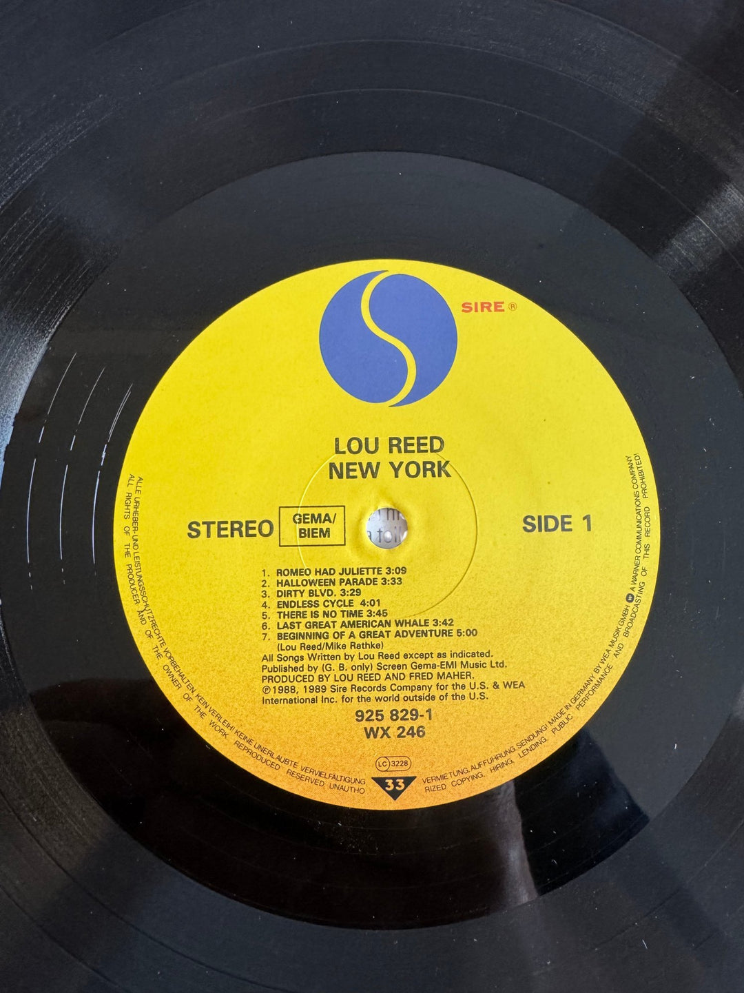 Lou Reed New York Album Record - Good