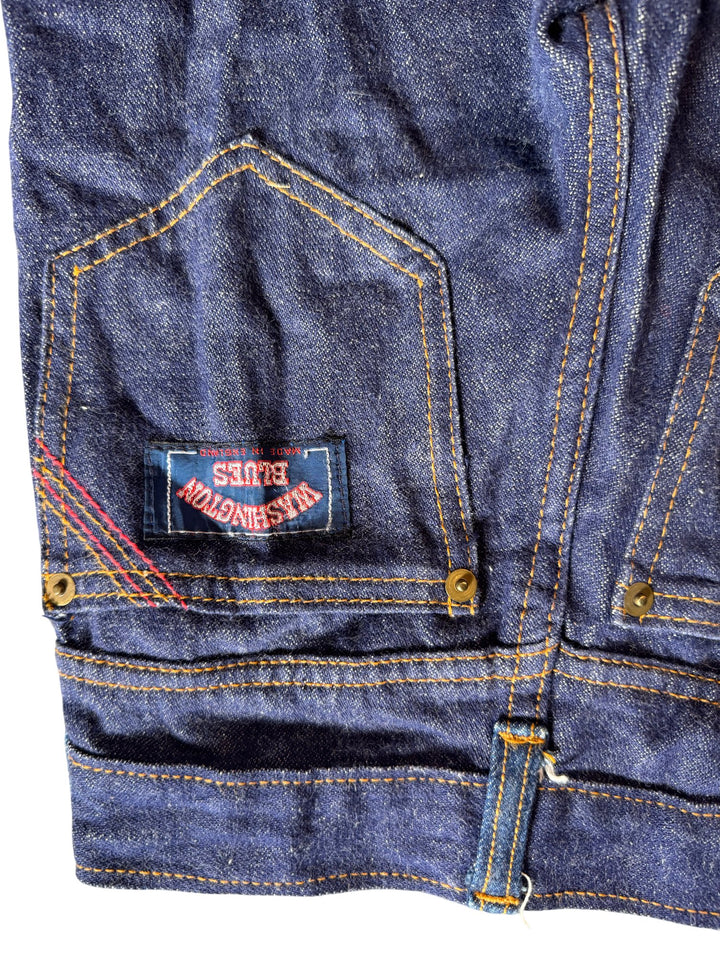 1980s Washington Blues Dark Blue Denim Straight Leg Jeans - Age 8/9