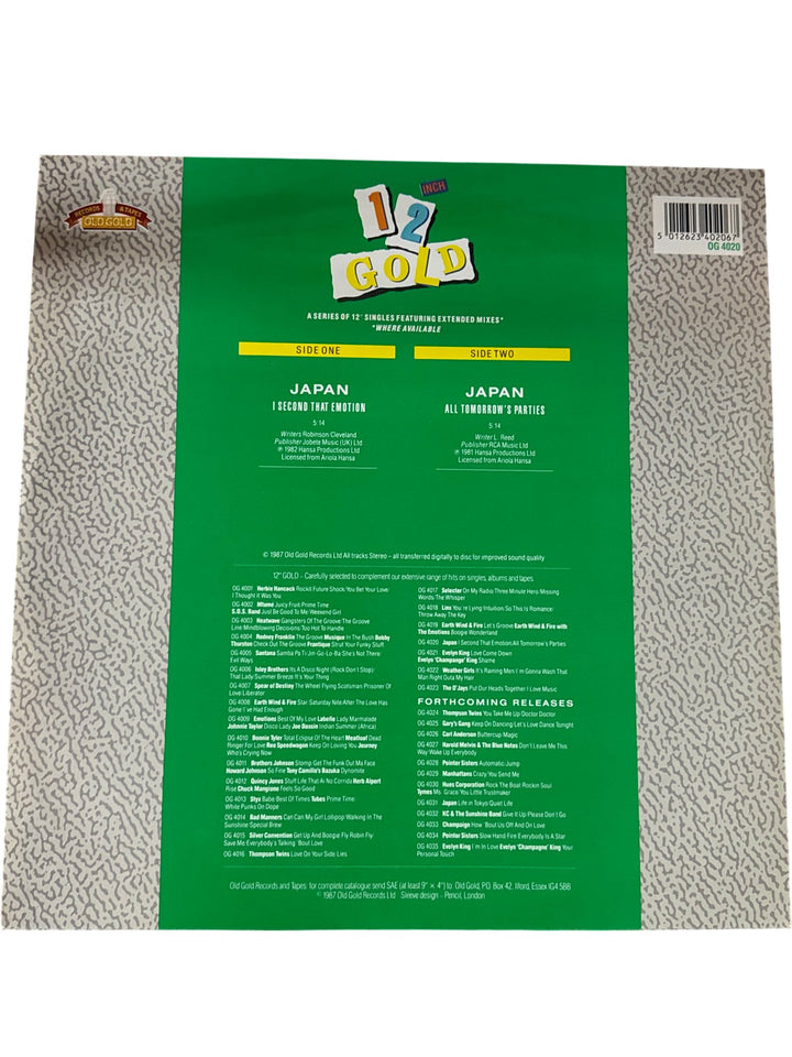 12 Inch Gold Vinyl Single by Japan - NM/Mint - Think Vintage ltd