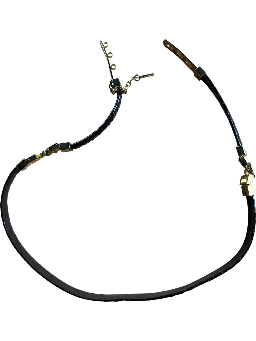 Brown Leather Belts with Gold Accents - W28