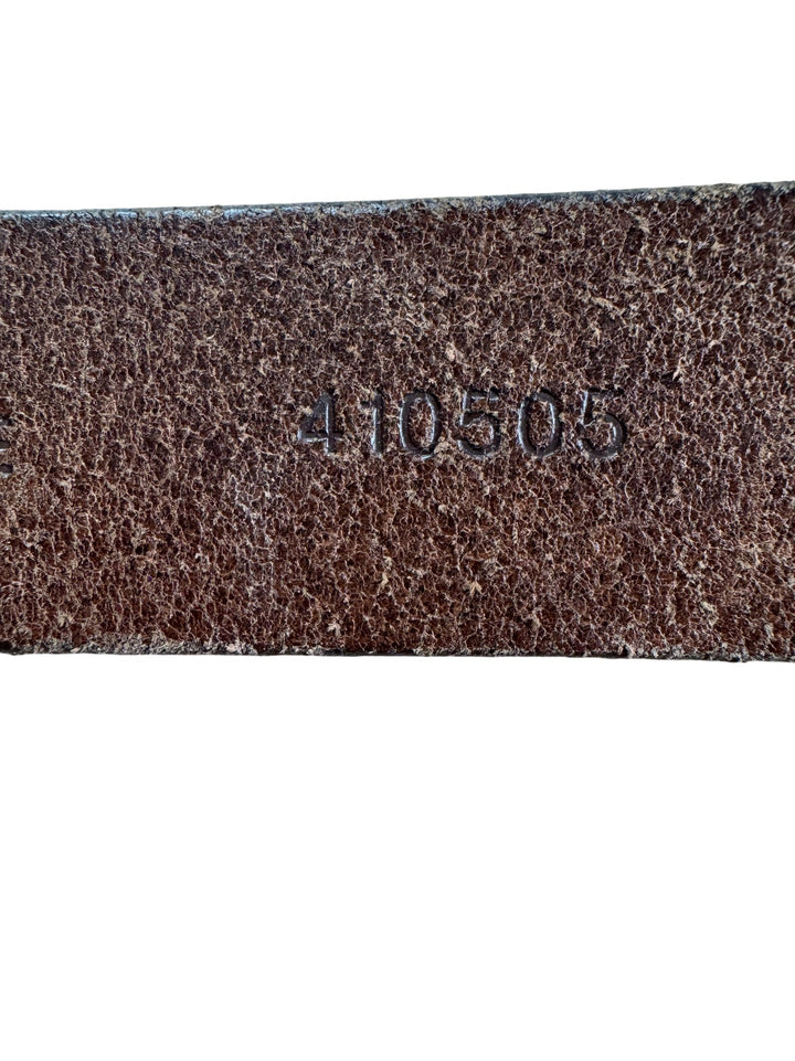 Calvin Klein Brown Leather Belt with Metal Logo Buckle - W24-29