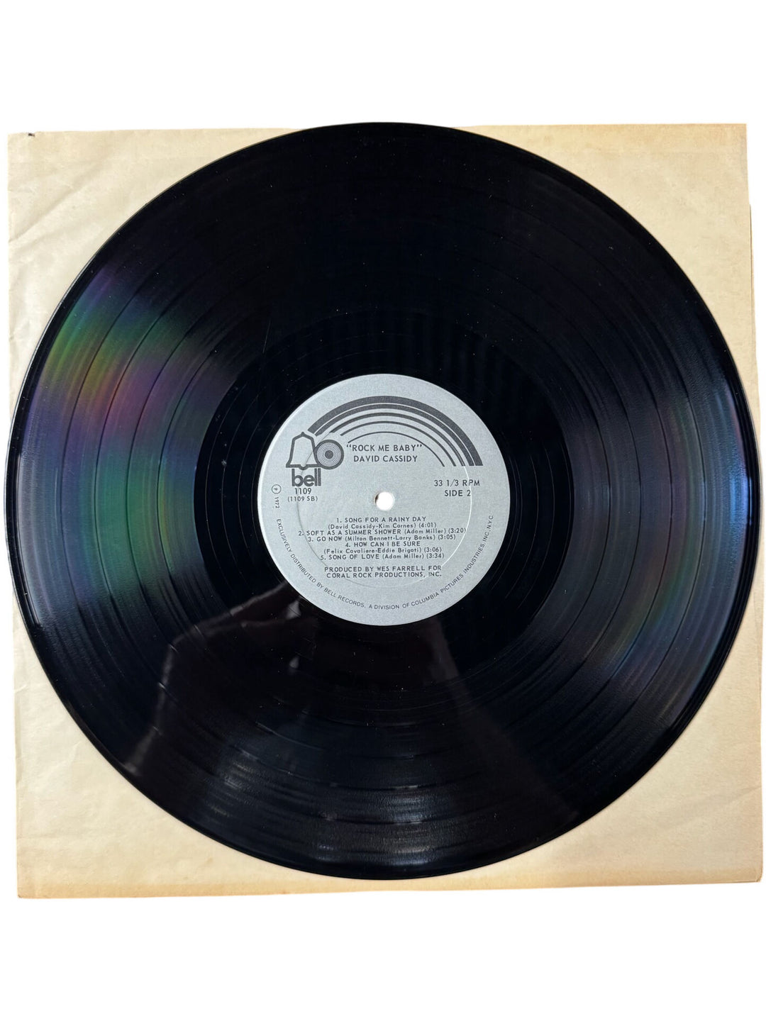1972 Rock Me Baby Vinyl Album by David Cassidy - Good
