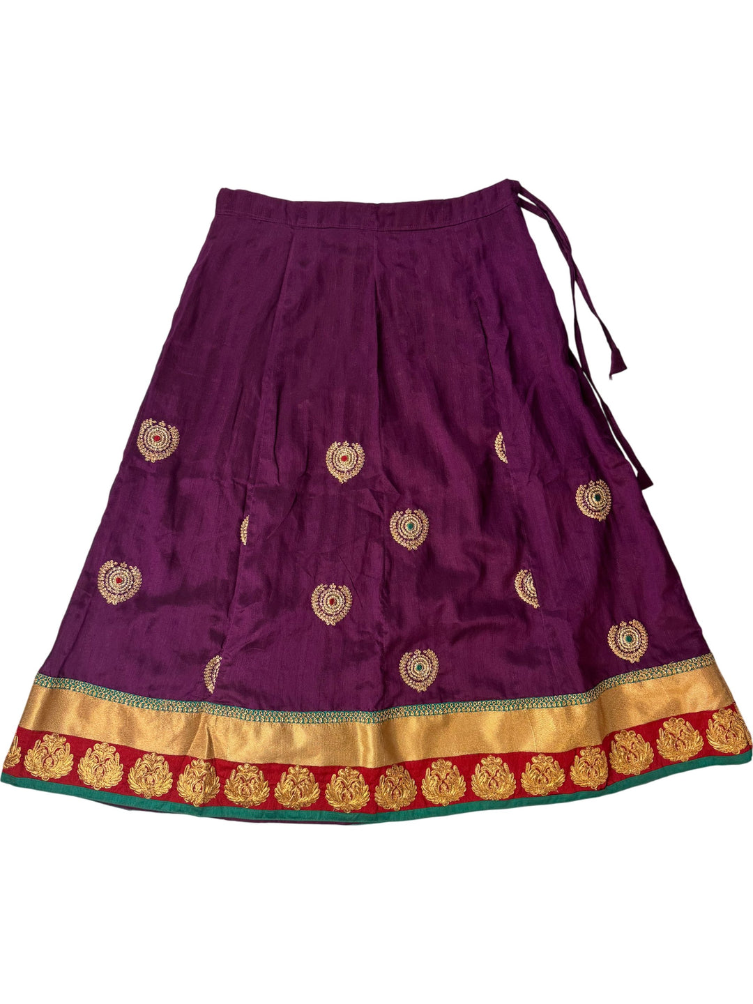 Vintage Embroidered Purple Maxi Skirt  - ONE SIZE - Think Vintage