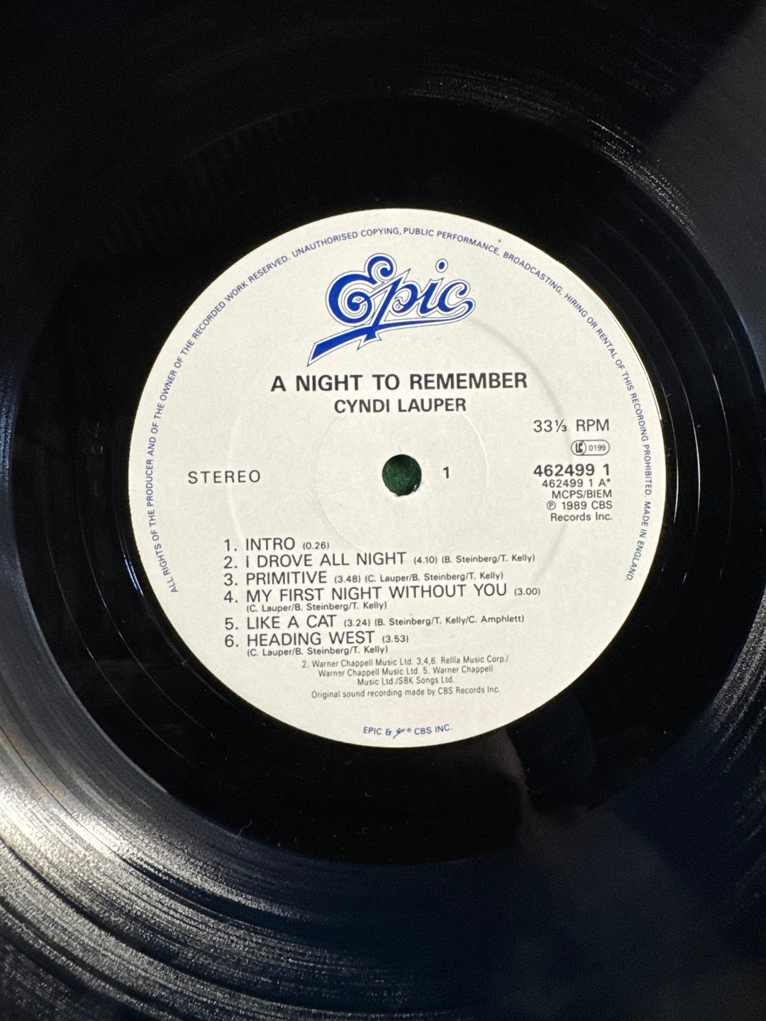 A Night To Remember Vinyl Record by Cyndi Lauper - Think Vintage