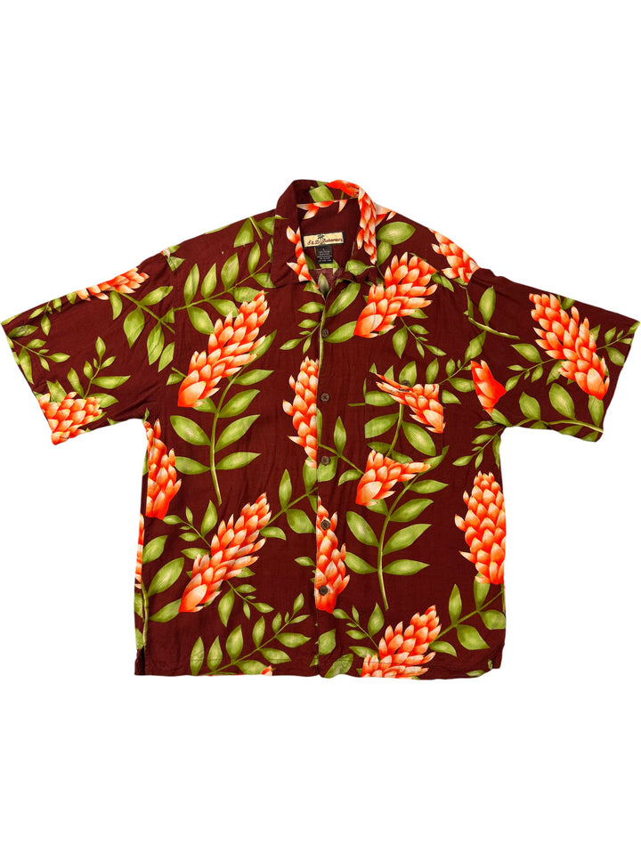 S&D Bahamas Floral Short Sleeve Shirt - L - Think Vintage