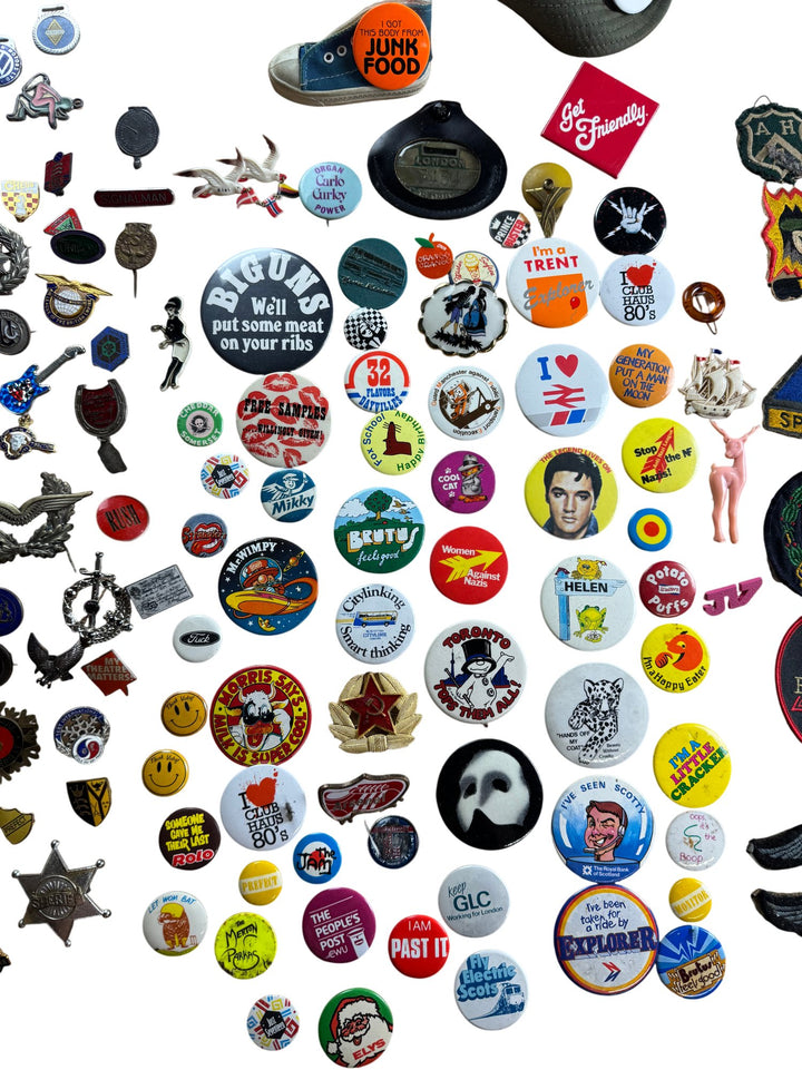 Assorted Collectible Pins and Badges Set