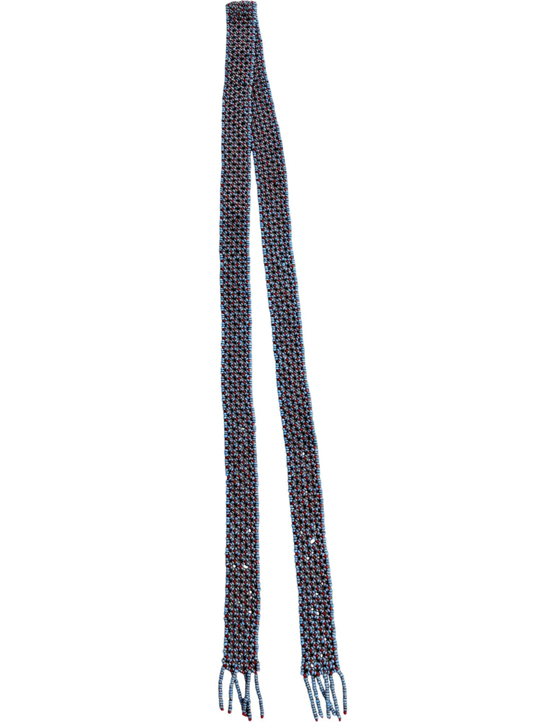 Patterned Beaded Belt with Fringe