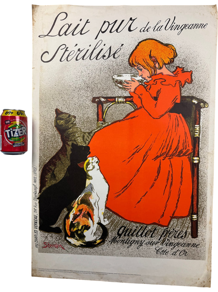 1890s Art Nouveau Lait Pur Poster - Think Vintage ltd