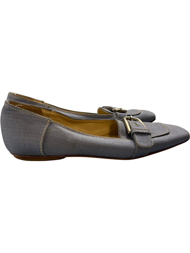 Vintage Prada Blue Denim Flats - 35.5 EU - Think Vintage