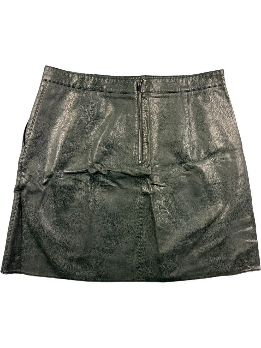 Zara Basic Leather Mini Skirt - L - Think Vintage