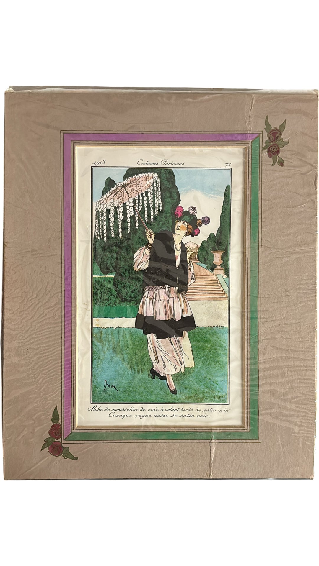 1913 Costumes Parisiens Illustration Fashion Artwork Vintage Print - Think Vintage Online Ltd