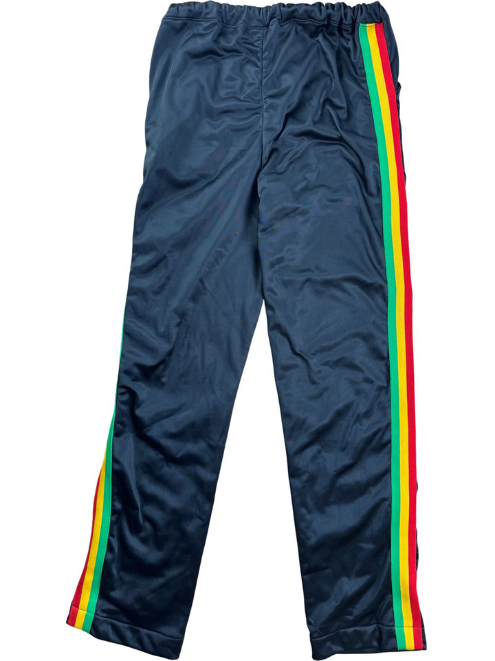 Black Hooded Track Jacket and Joggers With Multicolour Stripes - M