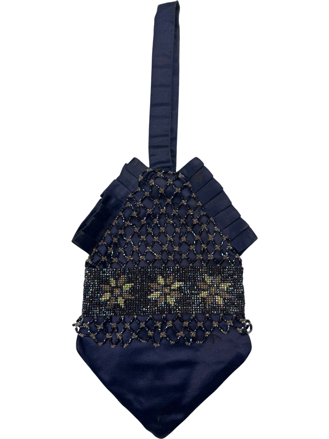 1920s Silk Beaded Evening Purse with Floral Design - Think Vintage