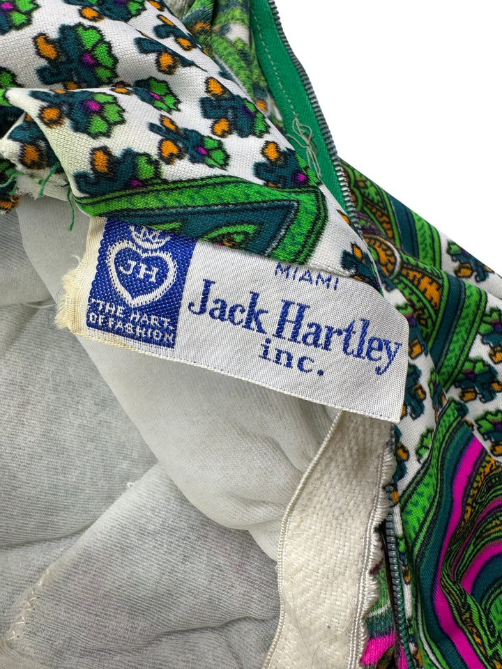 1970s Jack Hartley Long Paisley Dress - XS